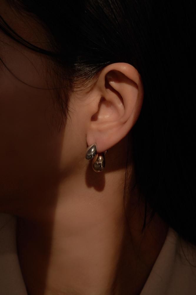 【Dioscuri Silver&Gold】<br>バイカラードロップピアス