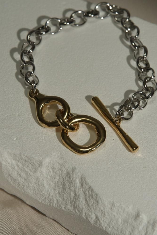 【Dioscuri Silver&Gold】<br>バイカラーマンテルブレスレット