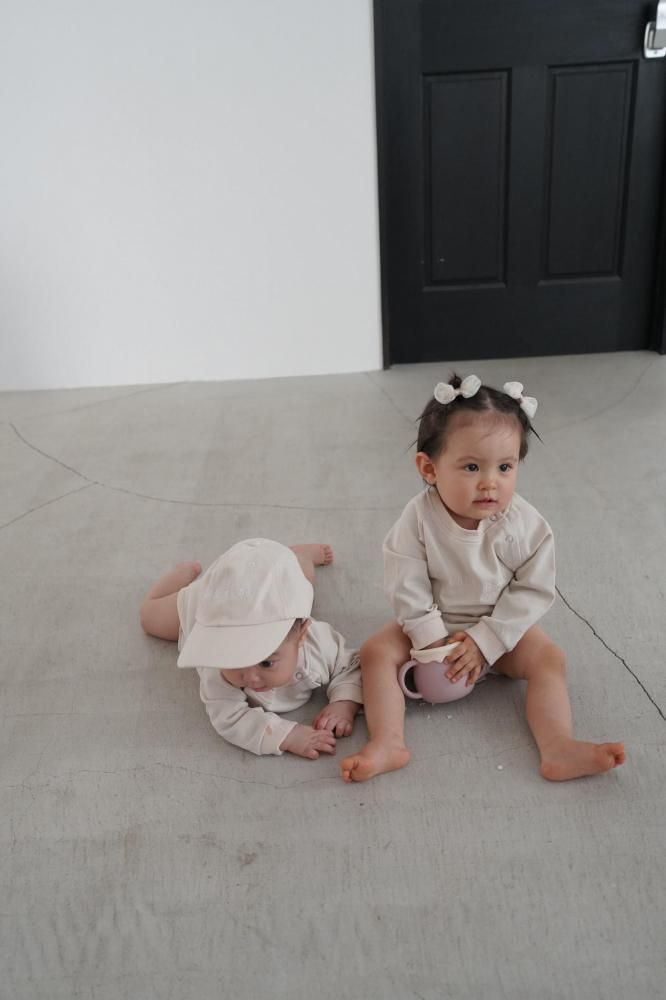 MARQUE Baby Rough Style Baby Rompers<br>[73cm/80cm][OFFWHITE/GREEN]