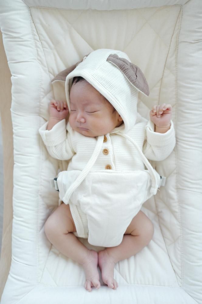 MARQUE Baby Baby Rabbit Hat＆Rompers Set [62cm/68cm]