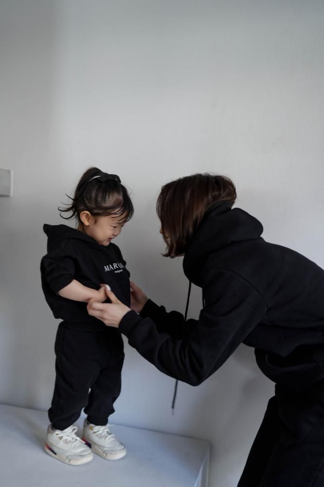 MARQUE Baby Sweat Set up [WHITE/BLACK][80cm/90cm]