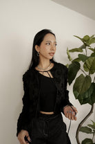 Flower Sheer Cardigan<br>[YELLOW/BLACK]