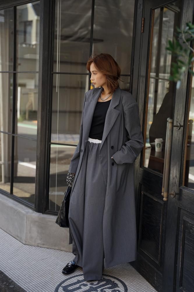 Long Jacket & Pants Set Up<br>[GRAY/BLACK]