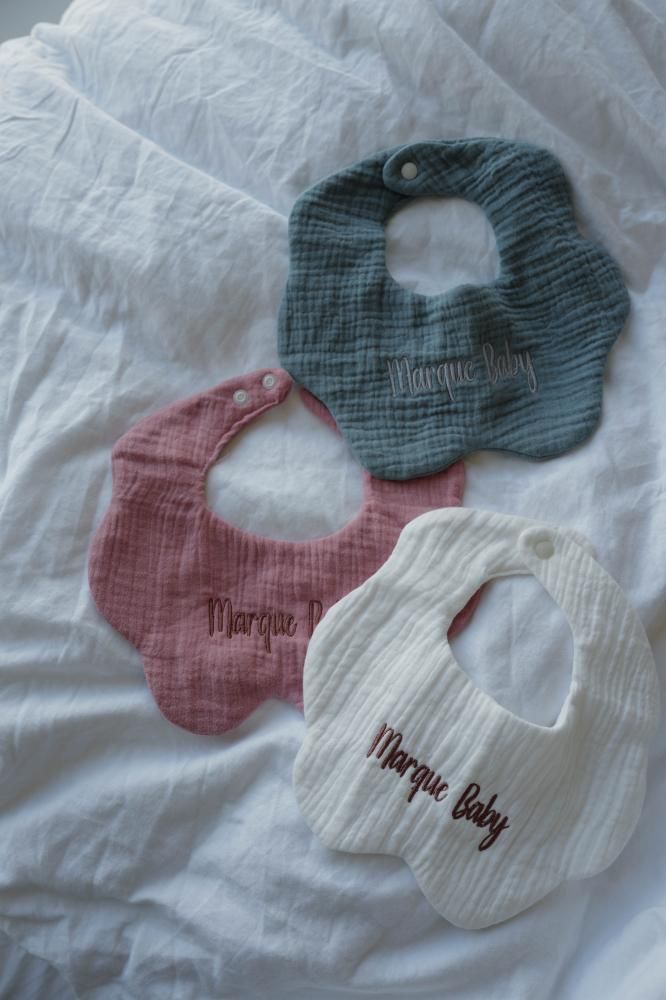 MARQUE Baby Bibs[PINK/WHITE/BLUE]