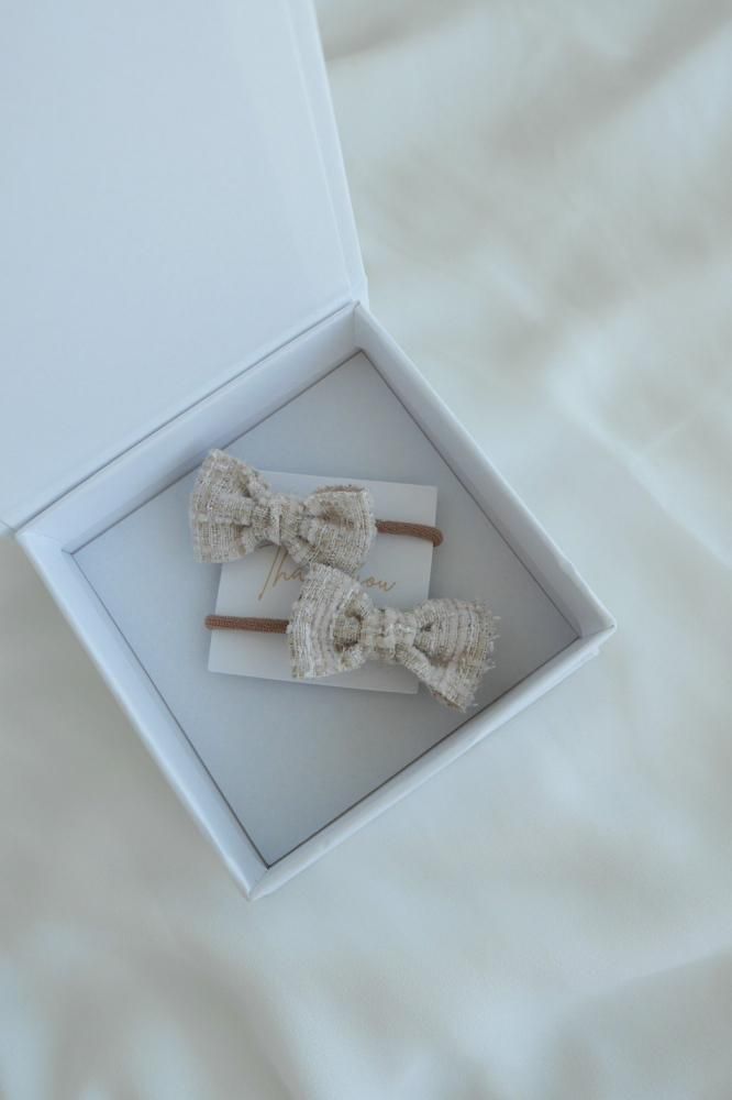 Check Hair Band 2set<br>[ピンク/ベージュ]
