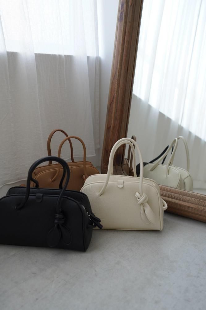 Twist Knot Bag<br>[BROWN/WHITE/BLACK]