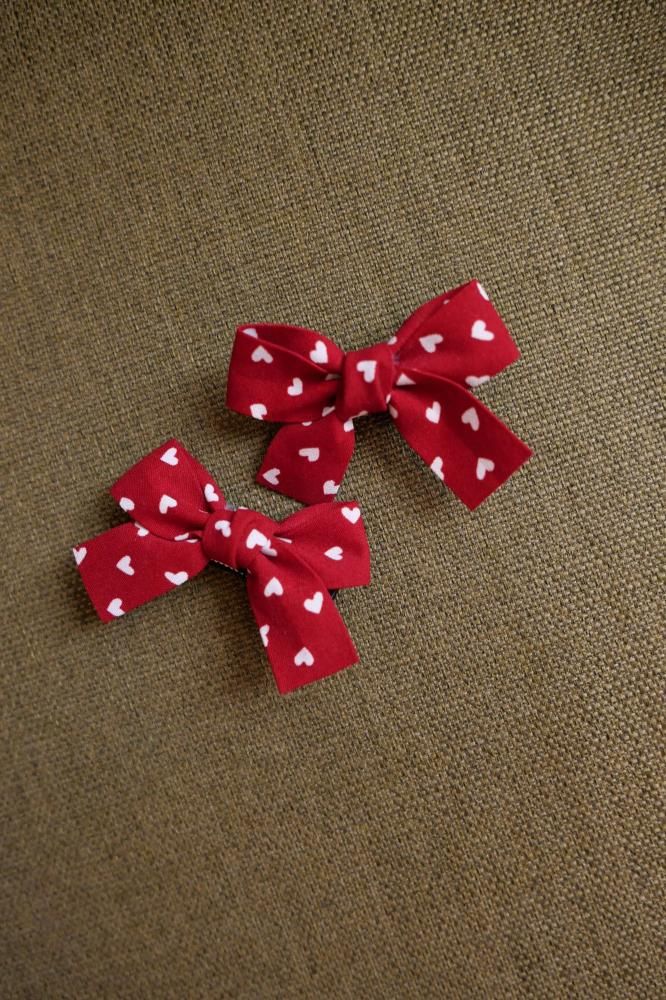 Heart Ribbon Hair Clip 2set<br>[クリップ]