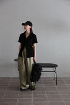 Side Curve Button Tops[BLACK/BROWN]